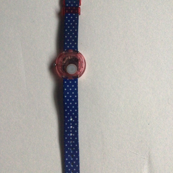 Vintage  Collectible Flik Flak Blue Crumble Kid’s Watch with Polka Dot Strap - Picture 3 of 6